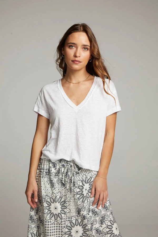Linen V-Neck Tee